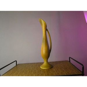 Vintage Haeger Slim Pitcher with Spout Yellow and Green Texture (Small Chip)